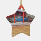 1960 BLAUE SADAND DEVILLE Antiker Wagen Keramik Ornament (Rechts)