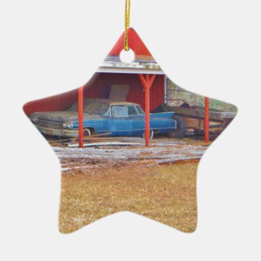 1960 BLAUE SADAND DEVILLE Antiker Wagen Keramik Ornament (Vorne)