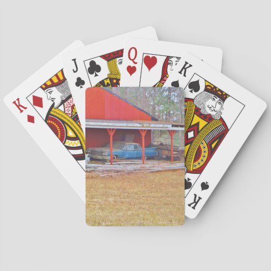 1960 BLUE SADAND DEVILLE Antique car Spielkarten (Rückseite)