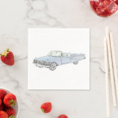 1960 Chevy Impala Blue Convertible Art Paper Party Serviette (Beispiel)