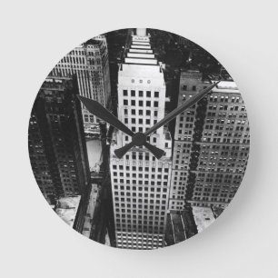 1960:  Eine Luftaufnahme eines Runde Wanduhr