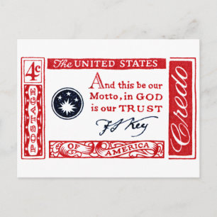1960 Frances Scott Key American Credo Postkarte