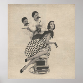 1960 Friseursalon Schönheitsmode Poster