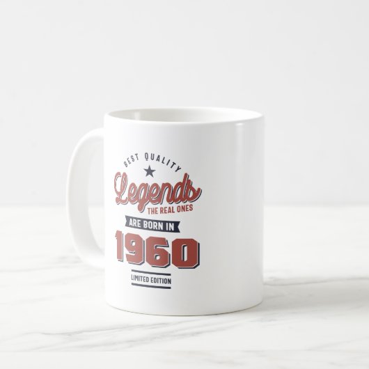 1960 geboren Geburtstag Kaffeetasse (Vorderseite Links)