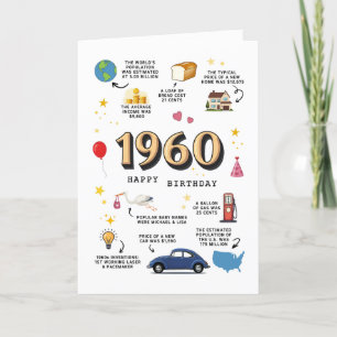 1960 Geburtstagskarte für Vater oder Mama Dankeskarte