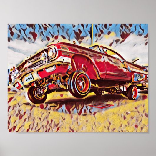 1960 Lowrider Chevrolet Impala Low Rider Chevy Art Poster (Vorne)