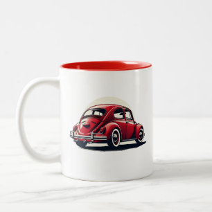 1960 Modell Rotes Klassisches Auto Zweifarbige Tasse