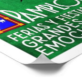 1960 Pamplona Spain Running of the Bulls Poster (Ecke)