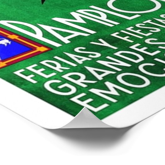 1960 Pamplona Spain Running of the Bulls Poster (Ecke)