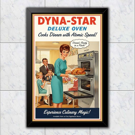 1960 Vintage Dyna-Star Oven Advertising Poster