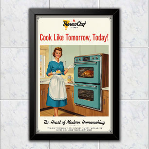 1960 Vintage ThermoChef Ofenwerbung Poster