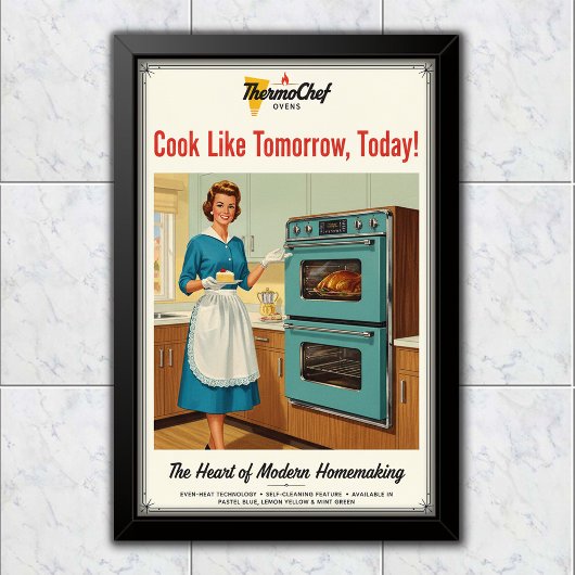 1960 Vintage ThermoChef Ofenwerbung Poster