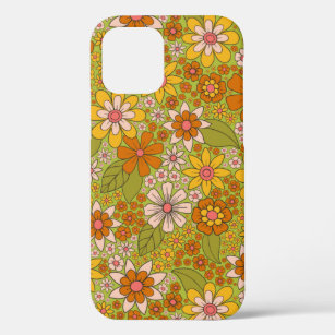 1960er, 1970er Jahre, grün & orange Retro floral Case-Mate iPhone Hülle