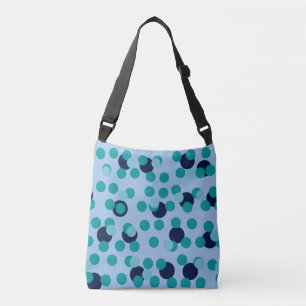1960er-70er Pop Geometrisch Mittelepoch Teal Blase Tragetaschen Mit Langen Trägern