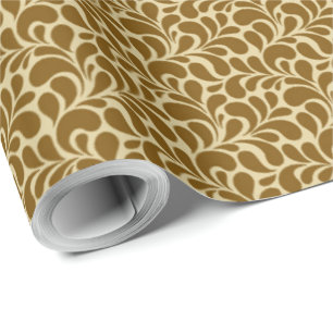 1960er 70er Retro Vintage Mod Hippie Abstract Gold Geschenkpapier