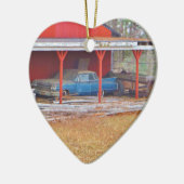 1960er BLUE CADILLAC DEVILLE Oldtimer Keramik Ornament (Links)