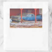 1960er BLUE CADILLAC DEVILLE Oldtimer Rechteckiger Aufkleber (Tasche)