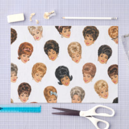 1960er Bouffant Damen Seidenpapier