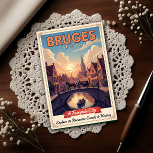 1960er Brügge, Belgien Vintage Reise Postkarte