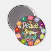 1960er Flower Power  Magnet (Vorderseite/Rückseite)