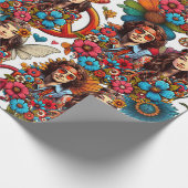 1960er Hippie Couple Blume Child Peace & Liebe art Geschenkpapier (Ecke)