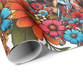 1960er Hippie Couple Blume Child Peace & Liebe art Geschenkpapier (Rolleneckpunkt)