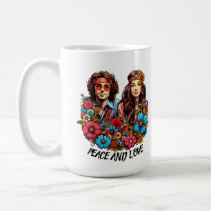 1960er Hippie Couple Blume Child Peace & Liebe art Kaffeetasse