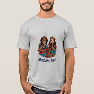 1960er Hippie Couple Blume Child Peace & Liebe art T-Shirt