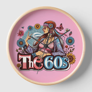 1960er Hippie-Mädchen Friedenszeichen Finger Kunst Uhr