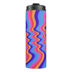 1960er Hippie Trippy Retro-Wallpaper Thermosbecher