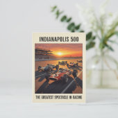 1960er Indianapolis 500 Vintage  Postkarte (Stehend Vorderseite)