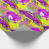 1960er Jahre Thema Groovy Girl Party Geburtstag Geschenkpapier (Ecke)