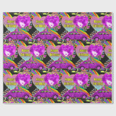1960er Jahre Thema Groovy Girl Party Geburtstag Geschenkpapier (Flach)