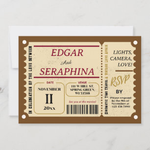1960er Jahre Ticket Traditionelle Braune Vintage-H Einladung