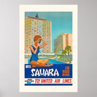 1960er Las Vegas Sahara Hotel Vintage Rat Pack Poster