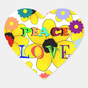 1960er: Peace and Love Aufkleber