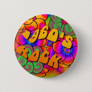 1960er Rock Psychedelische Flower Power-Taste Button