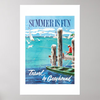 1960er Sommer ist Spaß Saisonales Reiseplakat Poster