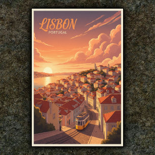 1960er Vintage Lissabon, Portugal Reiseplakat Poster