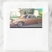 1960PlymouthWithFrameAndText2LG.JPG Rechteckiger Aufkleber (Tasche)