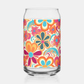 1960s 1970s Groovy Colorful Flower Power  Dosenglas (Vorderseite)