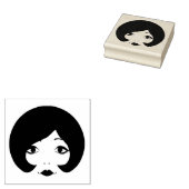 1960s cartoon womans face makeup beauty art  gummistempel (Stempel)