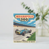 1960s Indianapolis 500 Vintage Postkarte (Stehend Vorderseite)