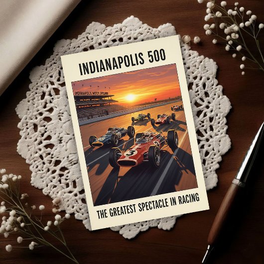 1960s Indianapolis 500 Vintage  Postkarte