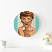 1960s lipstick lady große wanduhr (Zuhause)