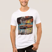 1960s Lowrider in Graffiti Fire Wall Art Style Tri-Blend Shirt (Vorderseite)