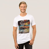 1960s Lowrider in Graffiti Fire Wall Art Style Tri-Blend Shirt (Vorderseite voll)