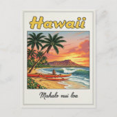 1960s Vintage Hawaiian Travel Postkarte (Vorderseite)