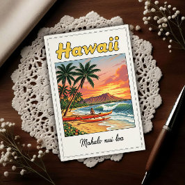 1960s Vintage Hawaiian Travel Postkarte