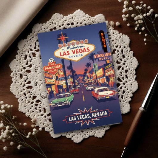 1960s Vintage Las Vegas Travel Postkarte